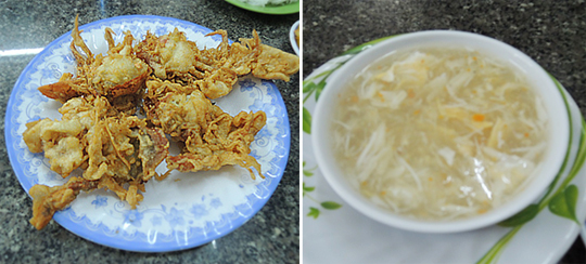 Ʈ(deep fried soft dhell) Ի콺(crab soup).